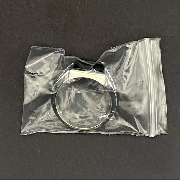 SILVER Toned Square Black Onyx Ring Size 13 - Picture 4 of 4